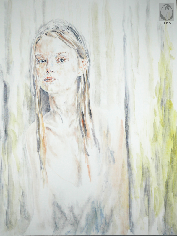 oil on paper - olio su carta di Piro